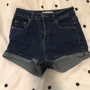 High waist jean shorts